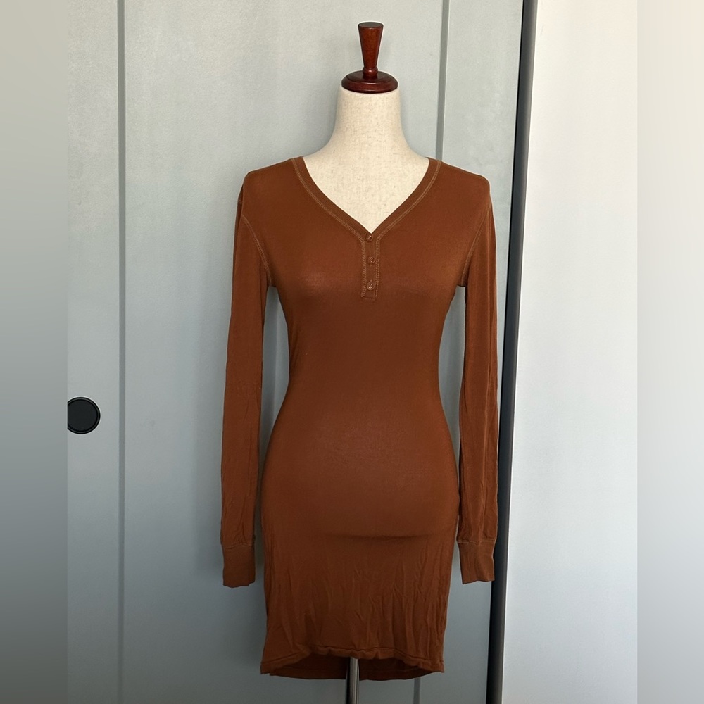 SKIMS SLEEP HENLEY DRESS